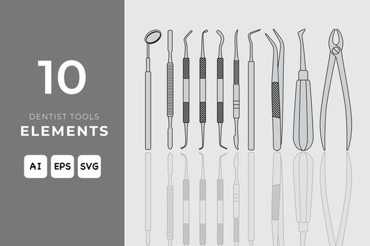 Dental Tools Elements Set